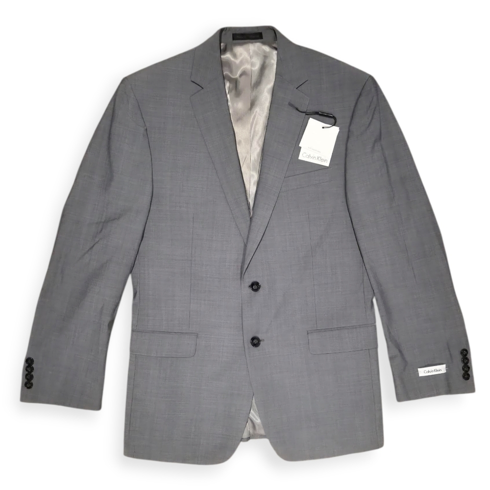 NWT Calvin Klein Suit Separate Jacket 38R Grey 100% Wool $425 MSRP